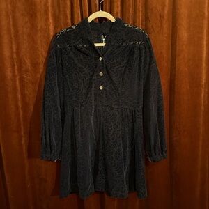 Vintage Velvet Sheer shirt dress